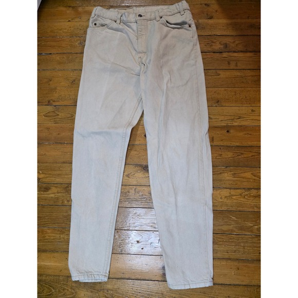 Levi's Other - Levis 550 Relaxed Fit Tapered Leg Jeans Mens 36x32 Beige Tan Orange Tab Vintage